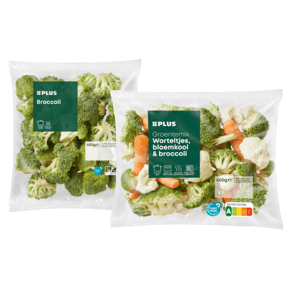 PLUS Bloemkool- en broccoliroosjes en groentemix
